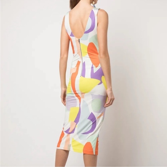 Alice + Olivia Multicolor Abstract Midi Dress - Picture 2 of 8